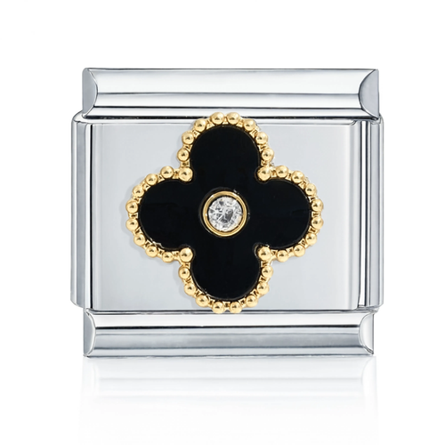 Black Clover Silver Italian Charm