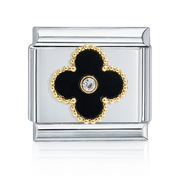 Black Clover Silver Italian Charm