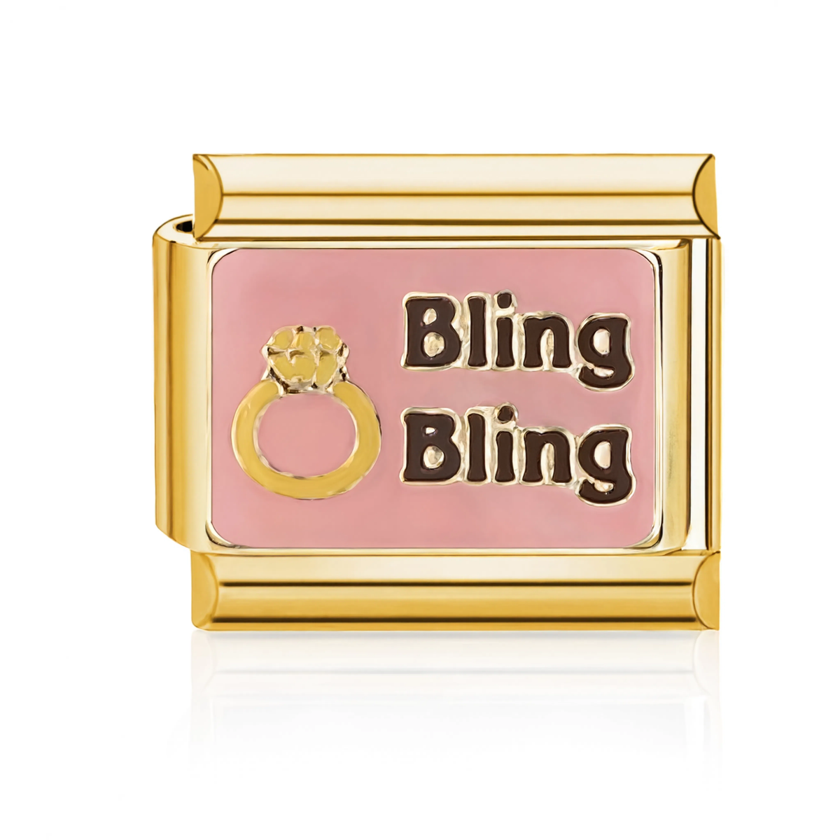 Bling Bling Ring Italian Charm - Gold