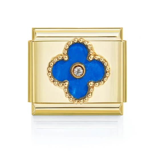 Blue Clover Gold Italian Charm