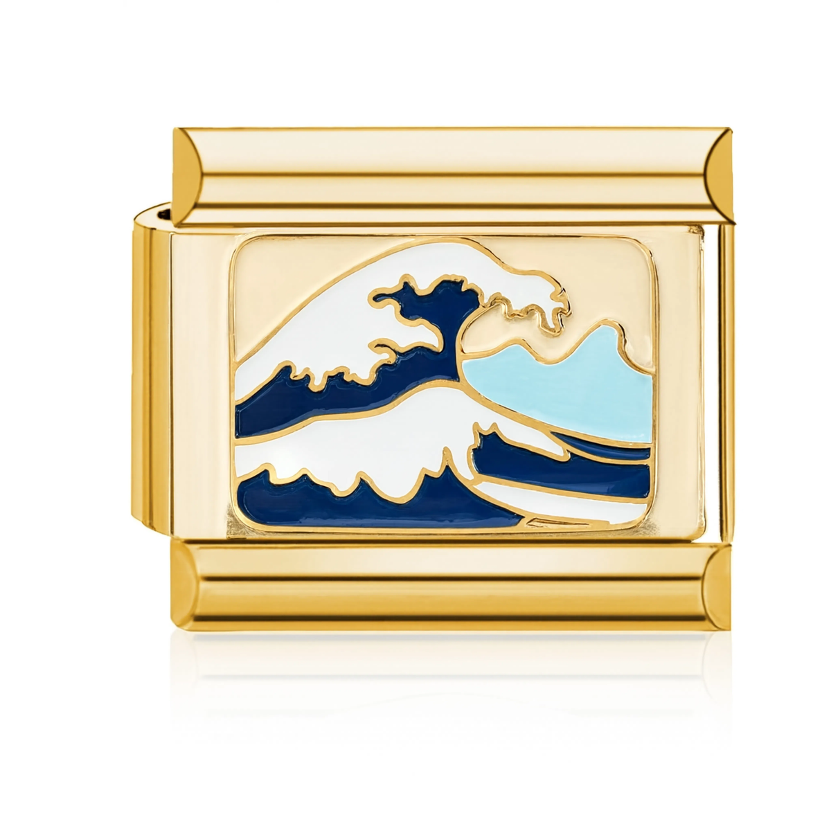 Blue Wave Italian Charm - Gold