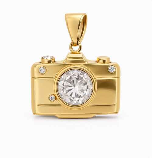 Camera Charm Gold — product view