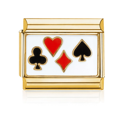 Card Suits Italian Charm - Gold