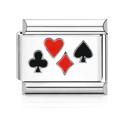 Card Suits Italian Charm - Silver