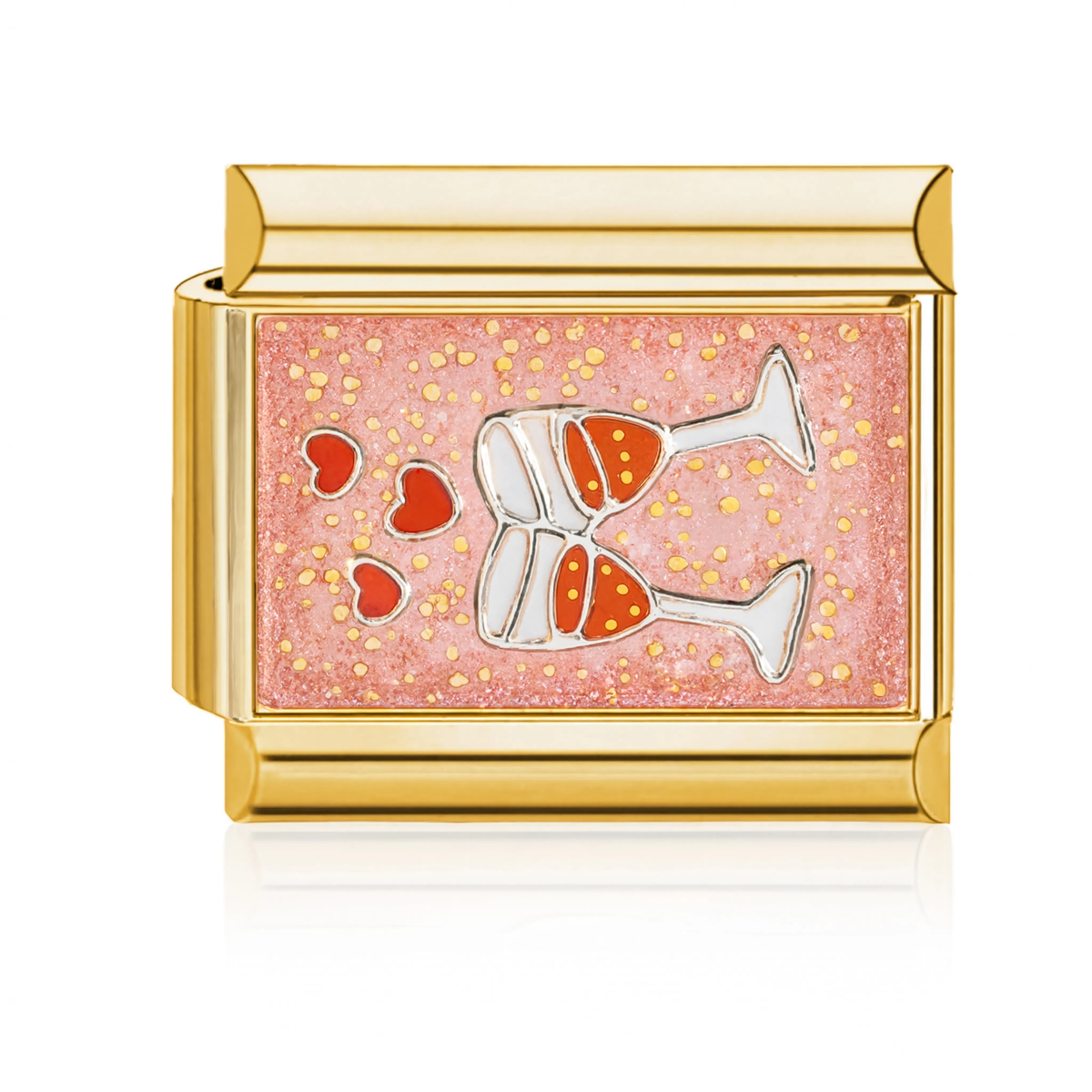 Champagne Toast Italian Charm - Gold