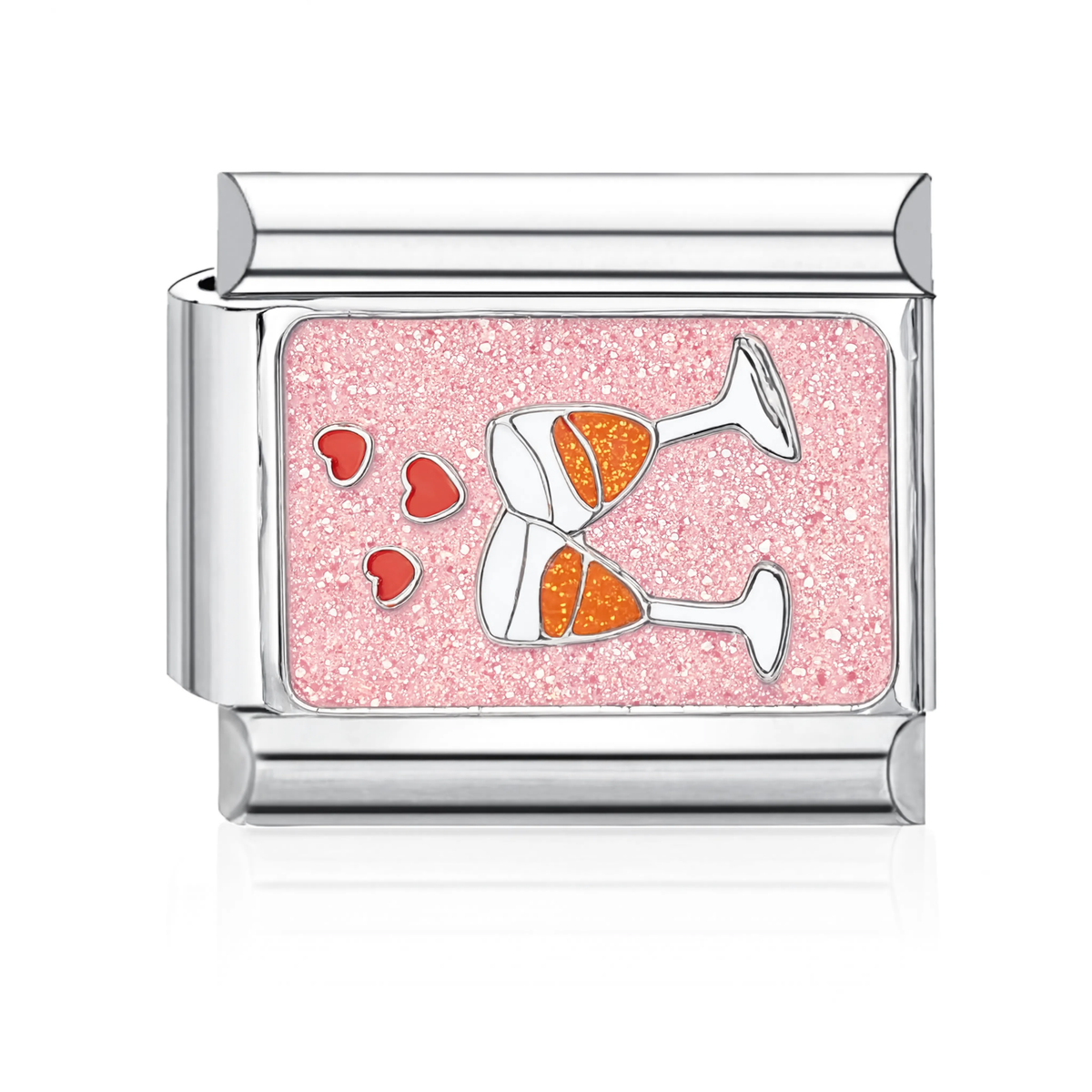 Champagne Toast Italian Charm - Silver