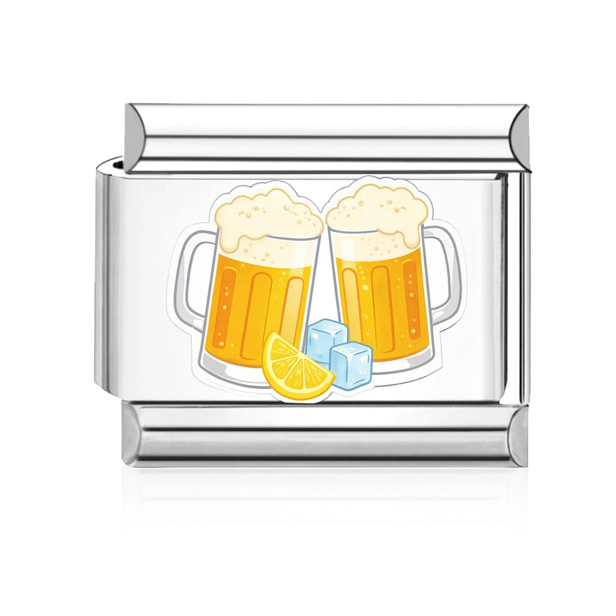 Cheers Beer Mugs Italian Charm Silver