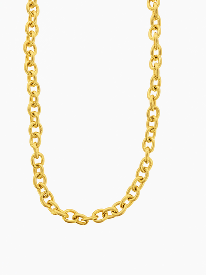Chunky Cable Charm Necklace - Gold