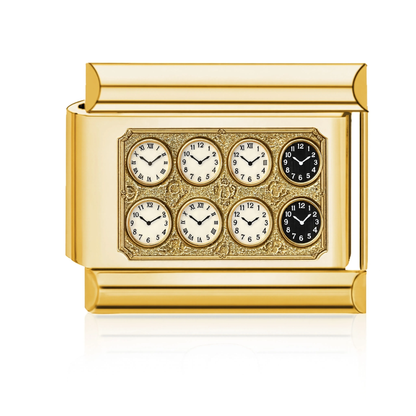 Clock Faces Italian Charm - Gold