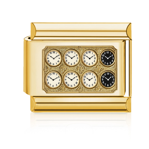 Clock Faces Italian Charm - Gold