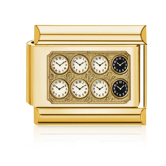 Clock Faces Italian Charm - Gold