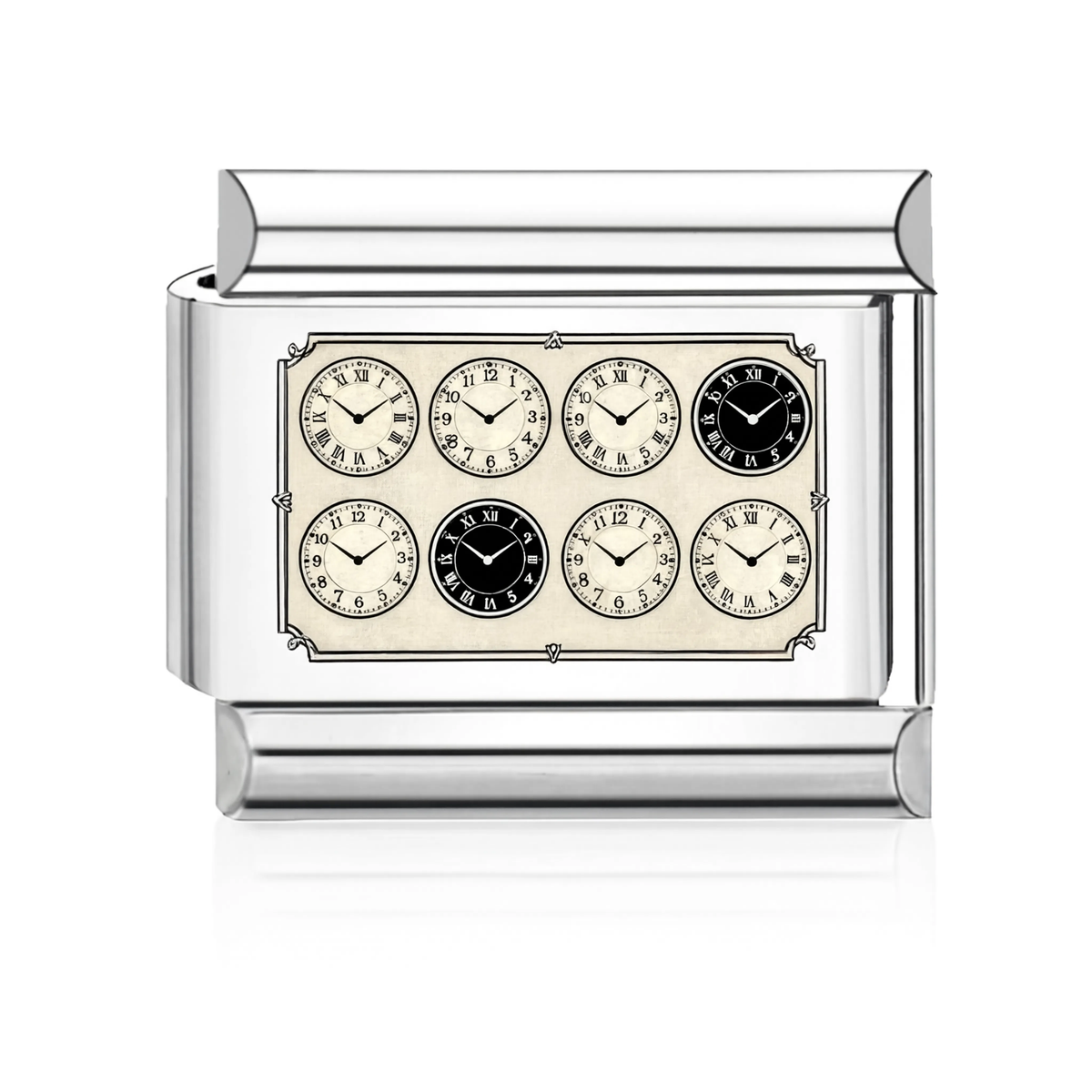 Clock Faces Italian Charm - Silver