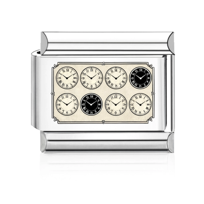Clock Faces Italian Charm - Silver