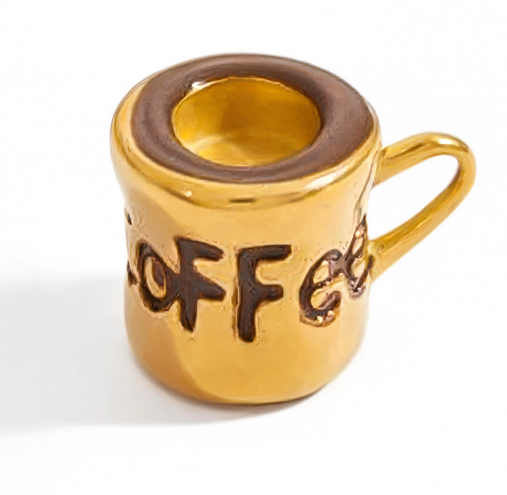 Coffee Mug Brown Charm Gold — product view