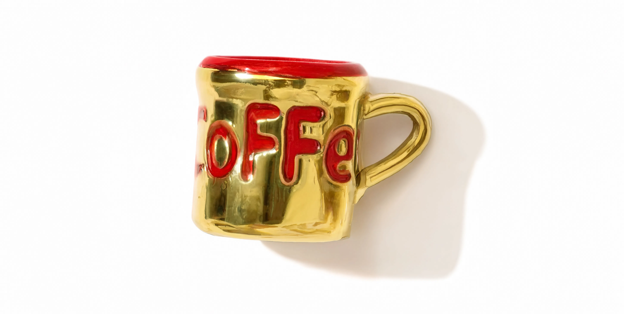 Coffee Mug Red Charm Gold — product view