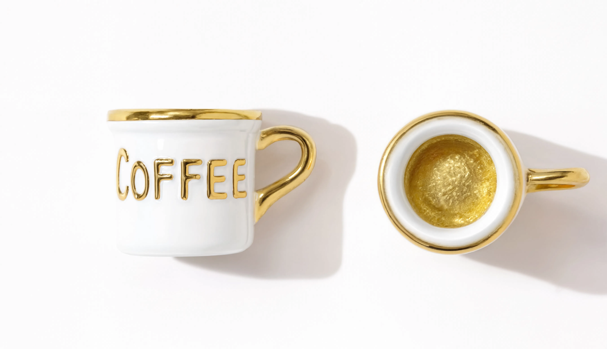 Coffee Mug White Charm Gold — product view