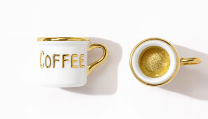 Coffee Mug White Charm Gold — product view