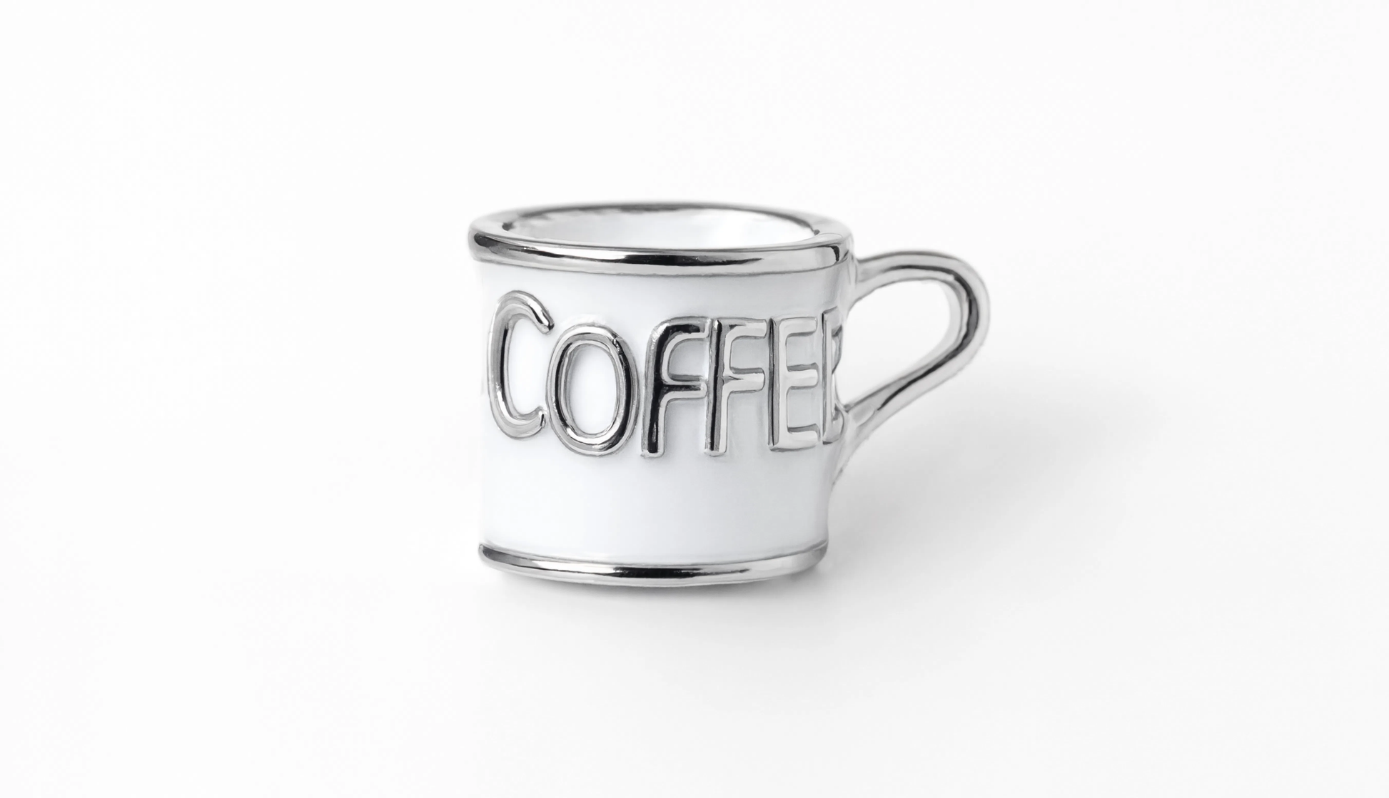 Coffee Mug White Charm Silver — product view