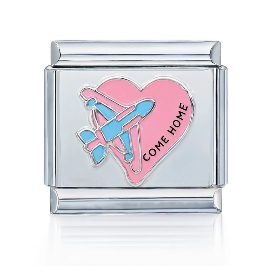 Come Home Airplane Heart Silver