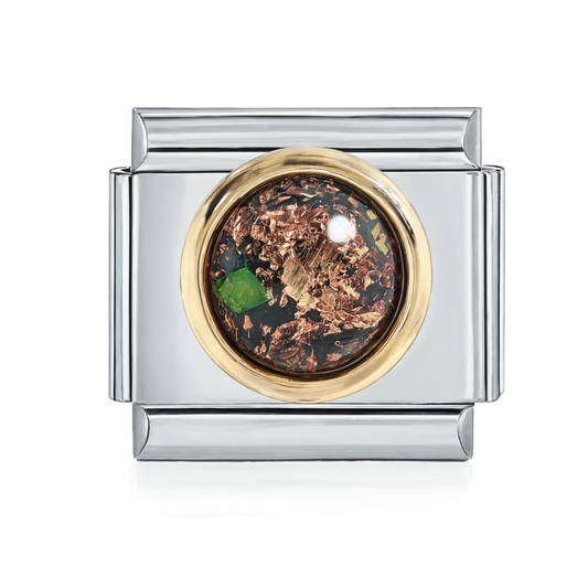 Copper Foil Black Dome Italian Charm