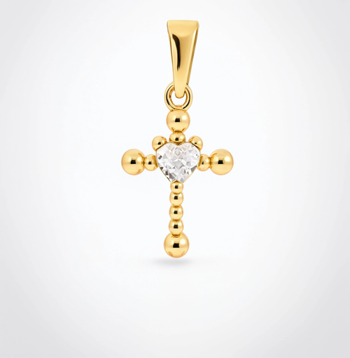 Cross Pendant Charm Gold — product view