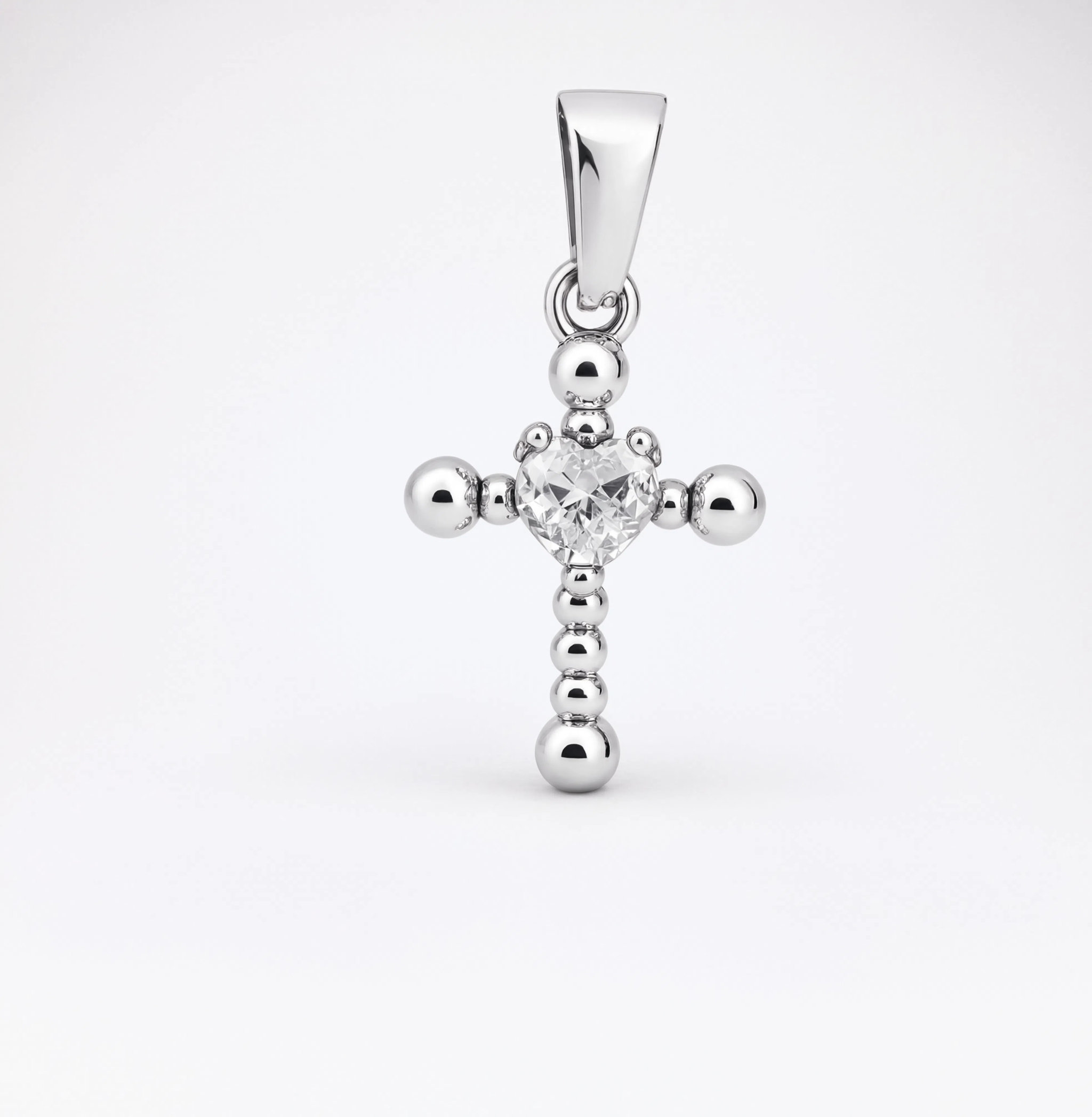 Cross Pendant Charm Silver — product view