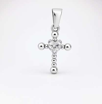 Cross Pendant Charm Silver — product view