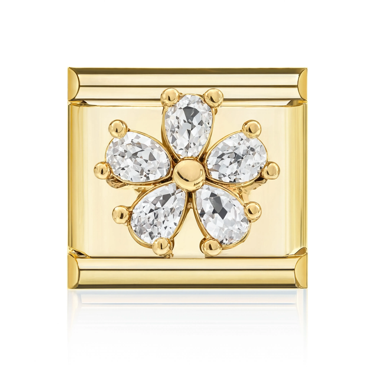 Crystal Flower Charm Gold HD