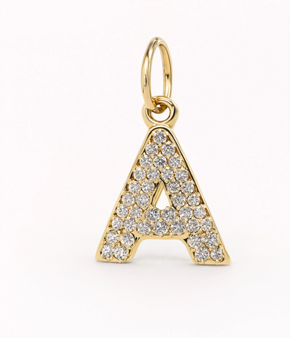 Crystal Letter A Charm Gold — product view