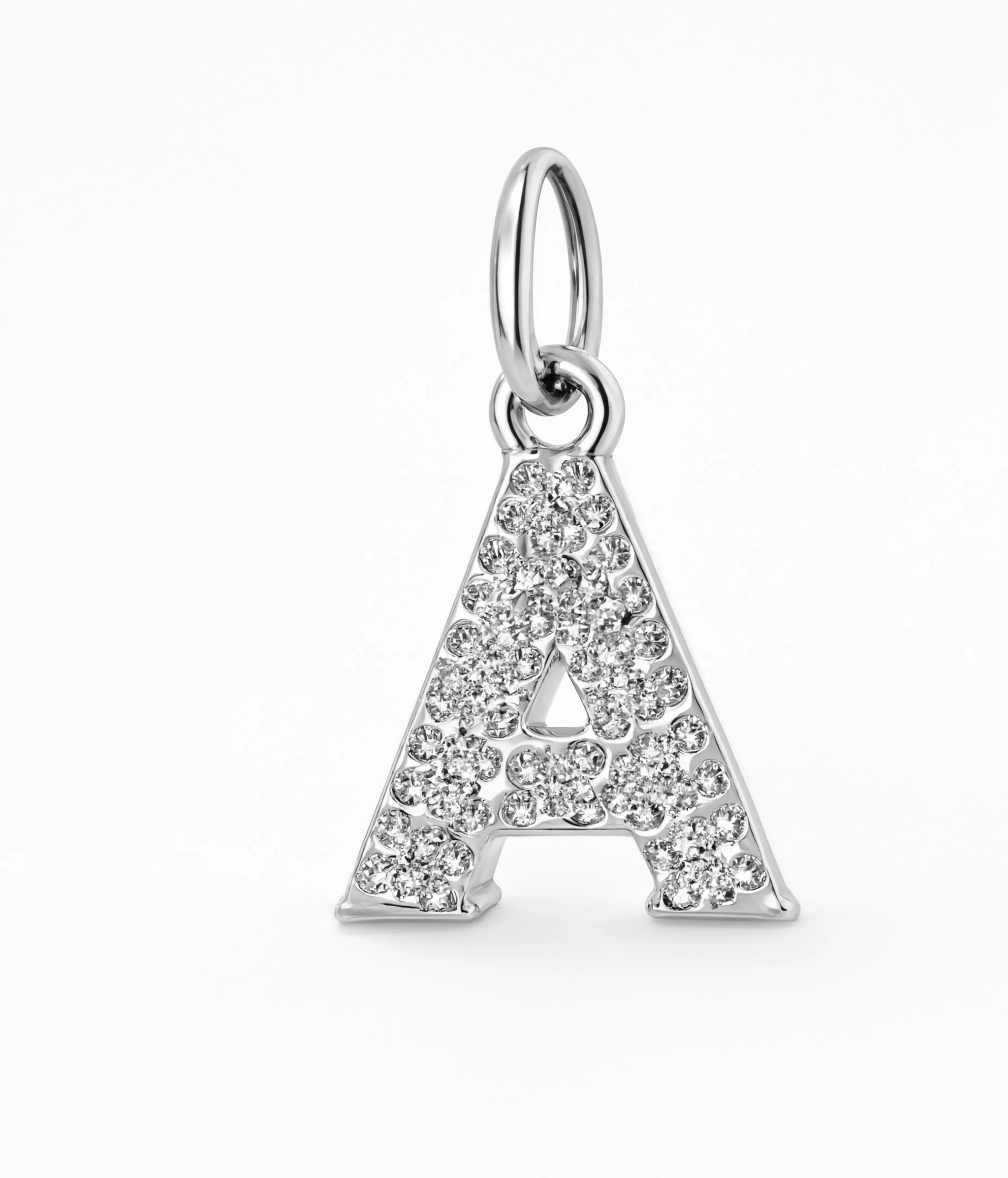 Crystal Letter A Charm Silver — product view