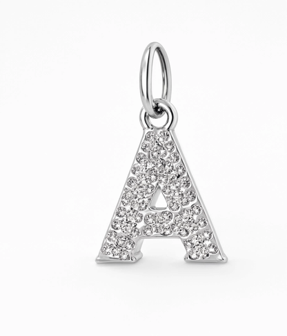 Crystal Letter A Charm Silver — product view