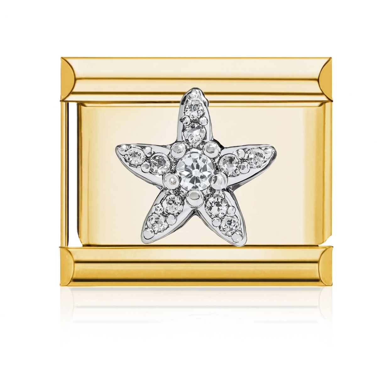 Crystal Starfish Charm HD Gold