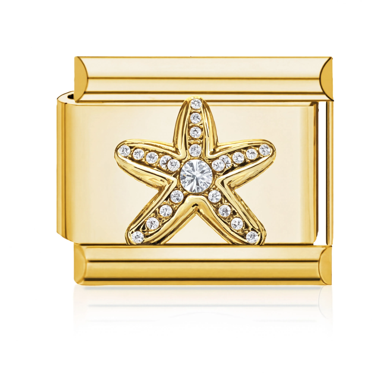 Crystal Starfish Gold Charm HD Gold