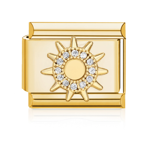 Crystal Sun Charm HD Gold