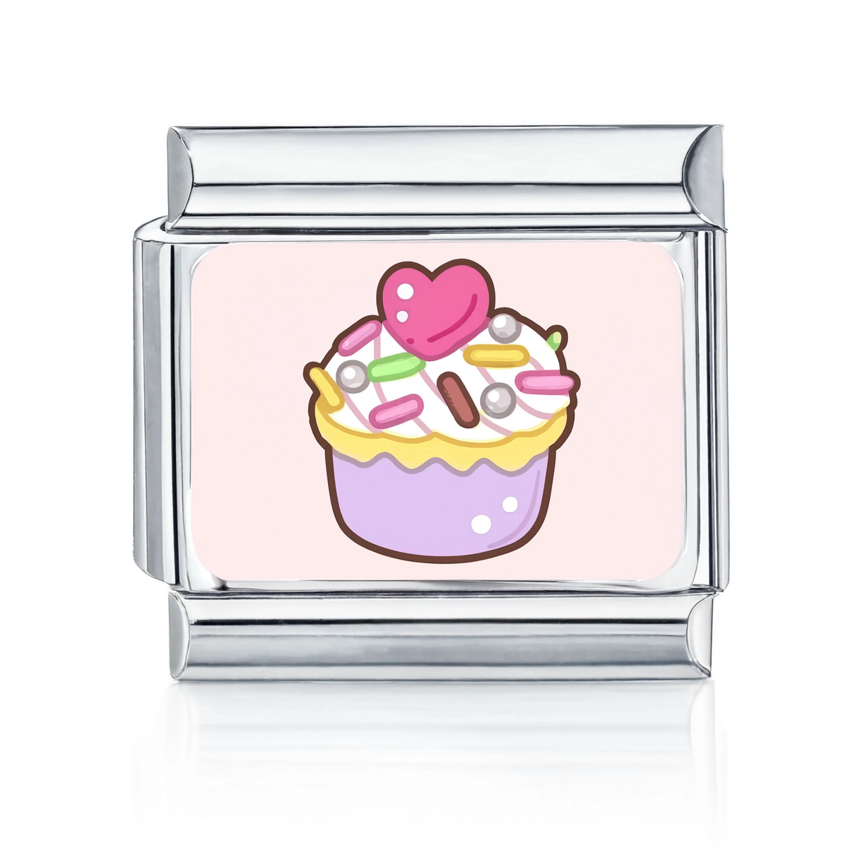 Cupcake Silver Italian Charm