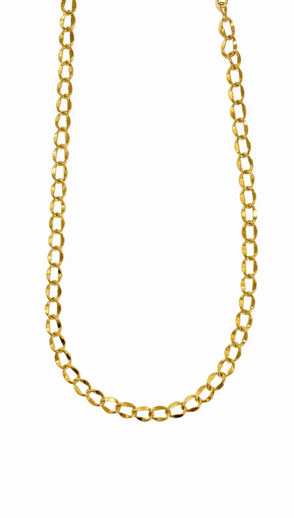 Curb Chain Charm Necklace - Gold