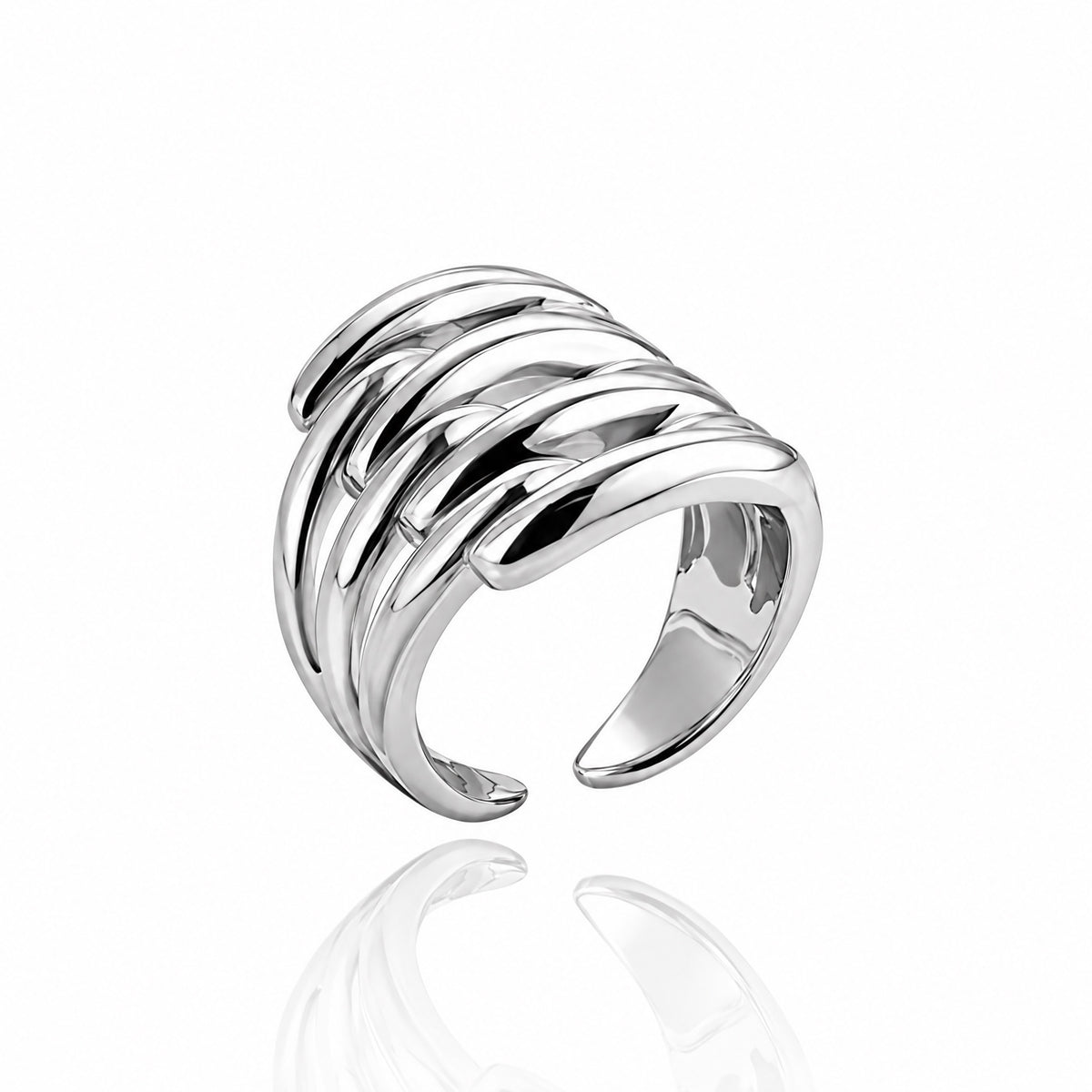 Layered Swirl Ring Silver - charm jewellery, Barcelona souvenir