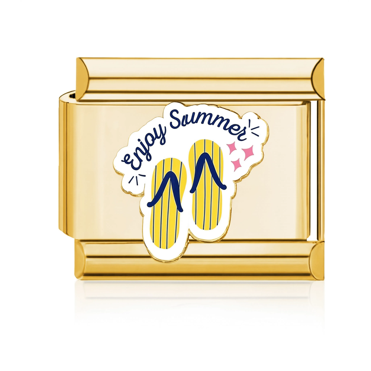 Enjoy Summer Flip-Flops Italian Charm Gold