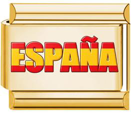 Espana Text Italian Charm - Gold