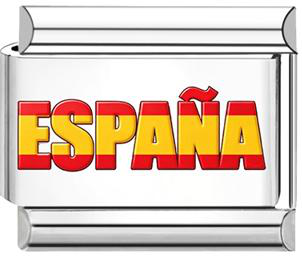 Espana Text Italian Charm - Silver