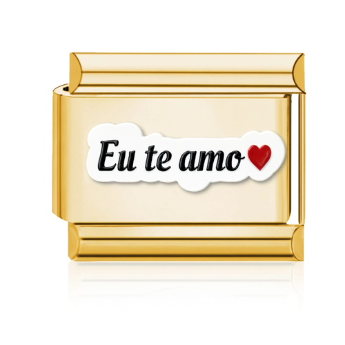 Eu Te Amo Italian Charm Gold