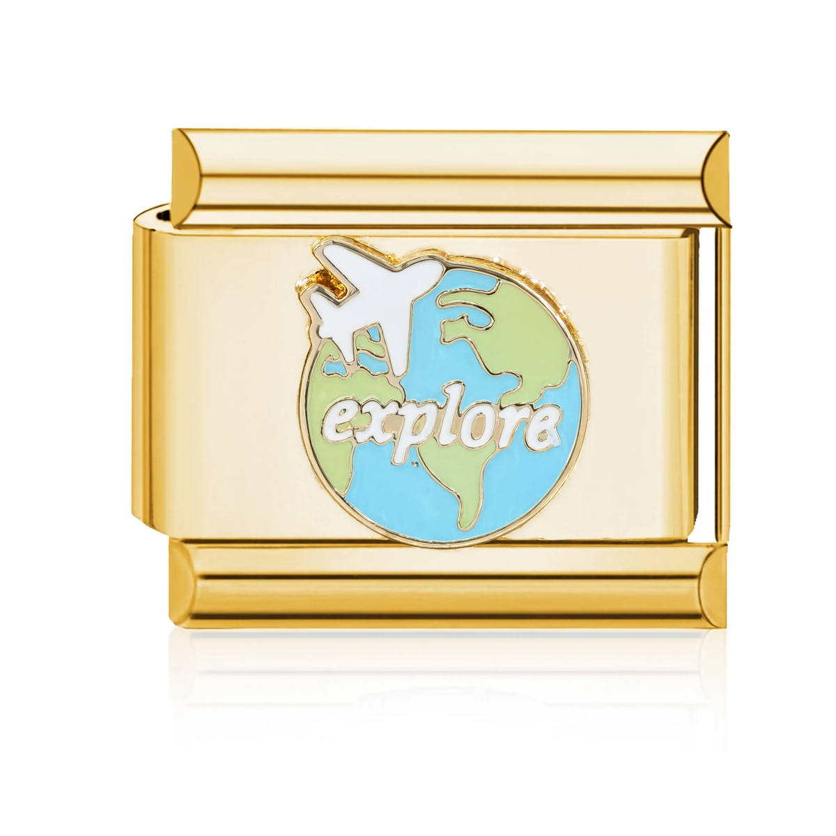 Explore Globe Italian Charm - Gold