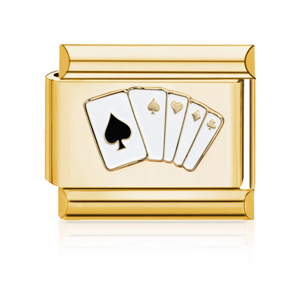 Four Aces Cards Italian Charm Gold