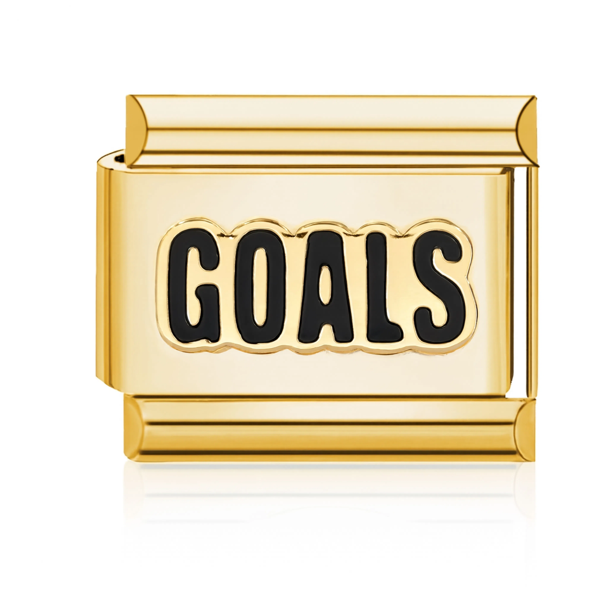 GOALS Text Italian Charm - Gold