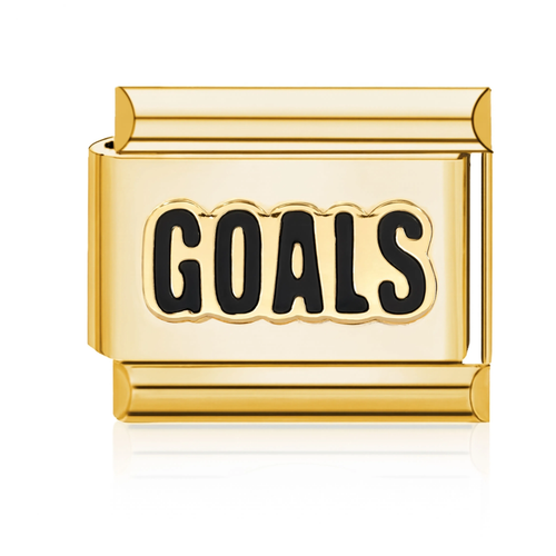 GOALS Text Italian Charm - Gold