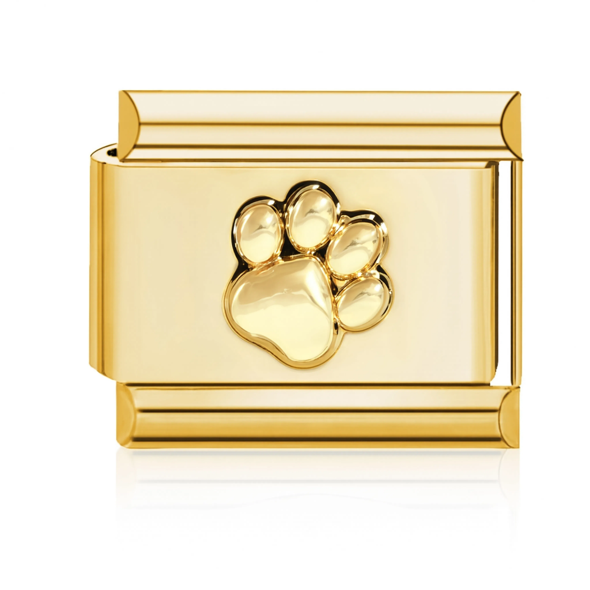 Gold Paw Print Italian Charm - Gold