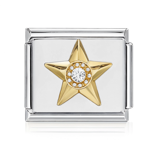 Gold Star Crystal Center Charm HD