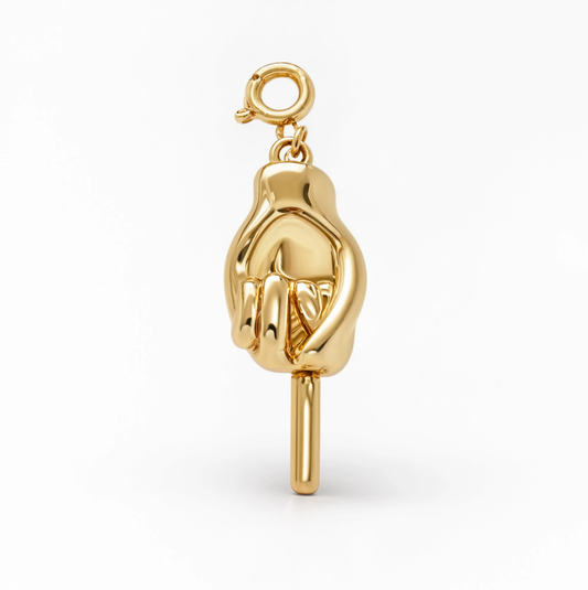 Hand Rock Gesture Charm Gold