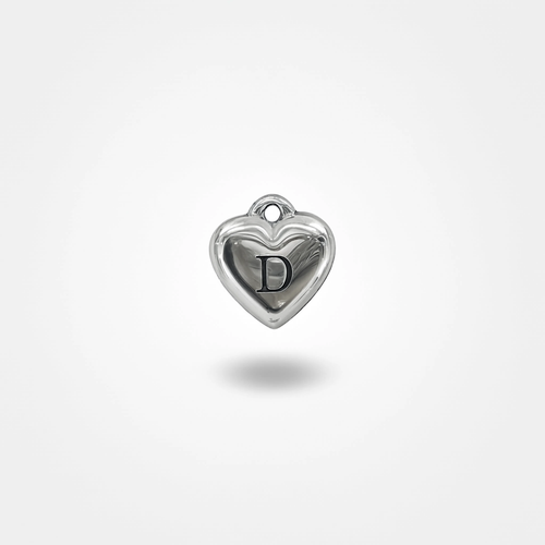Letter D Charm Silver