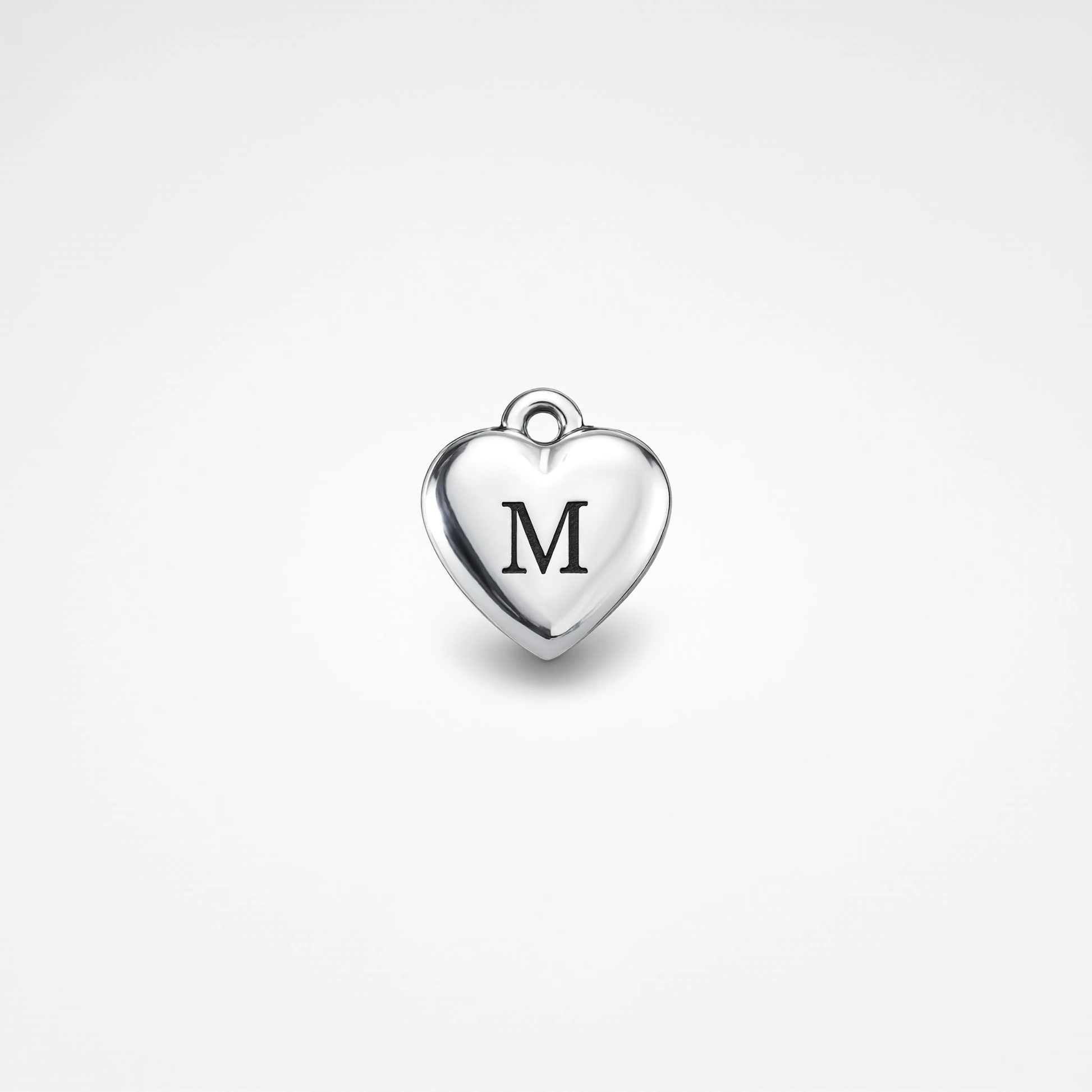 Letter M Charm Silver